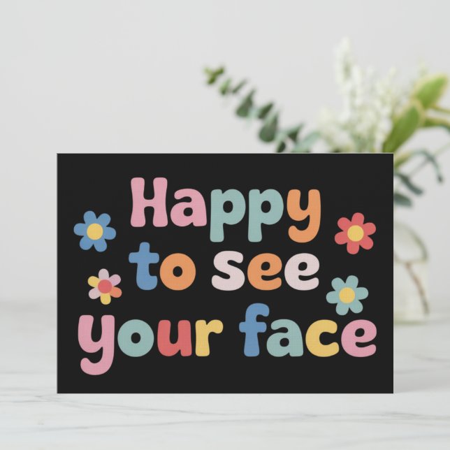 Teacher Happy to See Your Face Back To School Inbjudningar (Stående Fram)