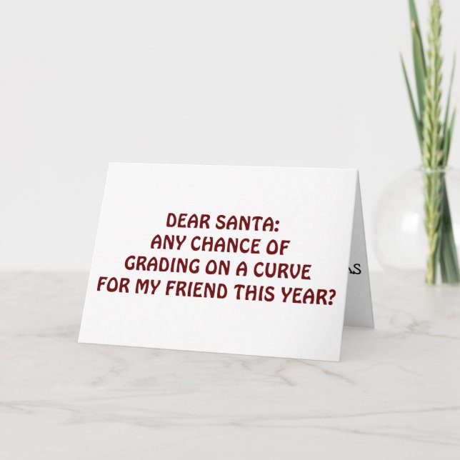 TEACHER HUMOR AT CHRISTMAS-SANTA KLASS ON CURVE HELGKORT (Framsida)