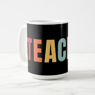 TEACHER i färgstarka bokstäver Kaffemugg