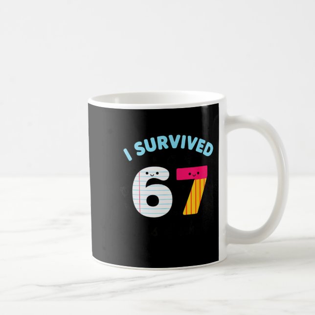 Teacher I Survived 67 Days Of School Funny 100th D Kaffemugg (Höger)
