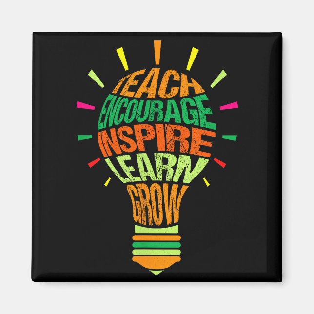 Teacher Insrational Definition Colorful Lightbulb  Magnet (Framsidan)