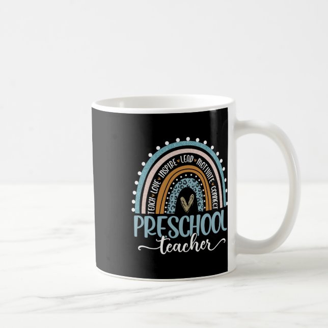 Teacher Leopard Boho Rainbow Back to school Kaffemugg (Höger)