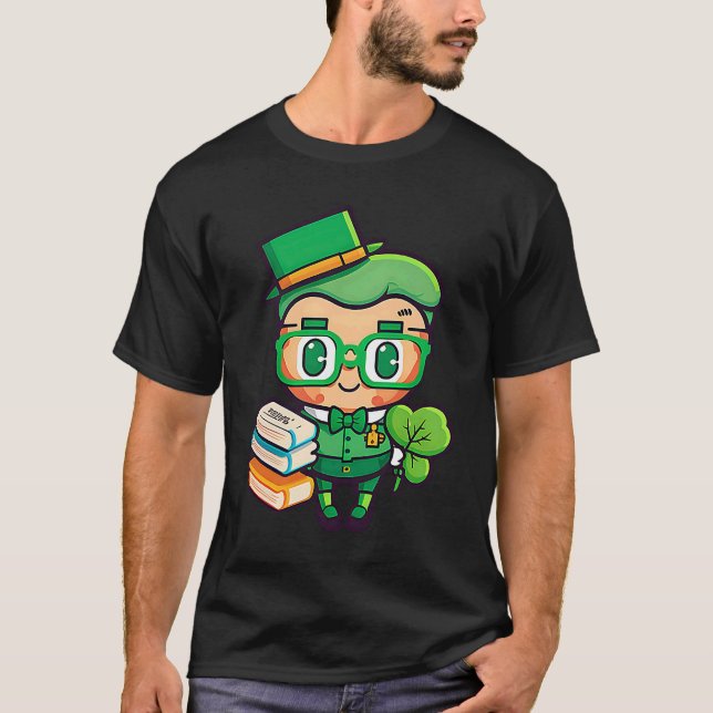 Teacher Leprechaun St Patricks Day Teacher T Shirt (Framsida)