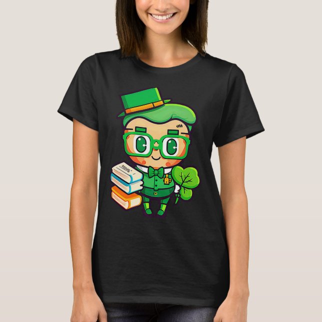 Teacher Leprechaun St Patricks Day Teacher T Shirt (Framsida)