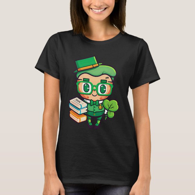 Teacher Leprechaun St Patricks Day Teacher T Shirt (Framsida)