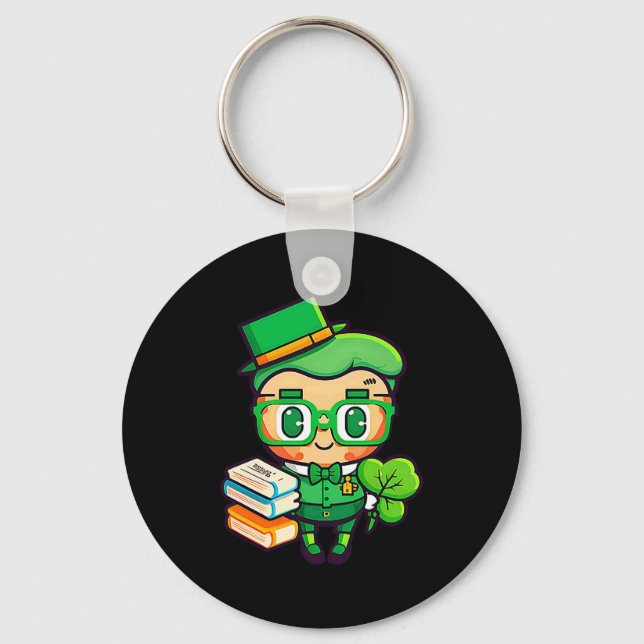 Teacher Leprechaun St Patricks Day Teacher T Shirt Nyckelring (Framsida)