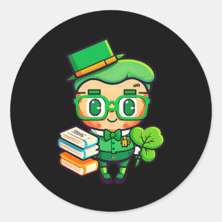 Teacher Leprechaun St Patricks Day Teacher T Shirt Runt Klistermärke