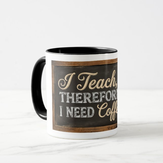 Teacher Life Chalkboard Coffee Mugg (Framsida vänster)