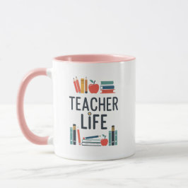 Teacher Life Modern Typography Design Mugg