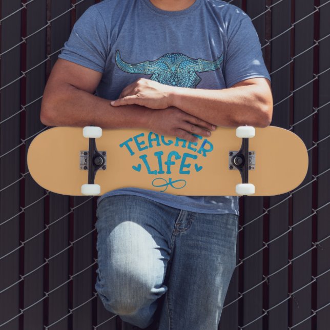 TEACHER LIFE-typografi Mini Skateboard Bräda 18,5 Cm (Utomhus 3)