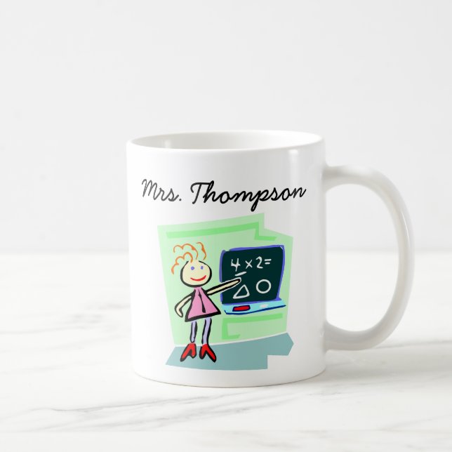Teacher Math Chalkboard Classroom Design Kaffemugg (Höger)