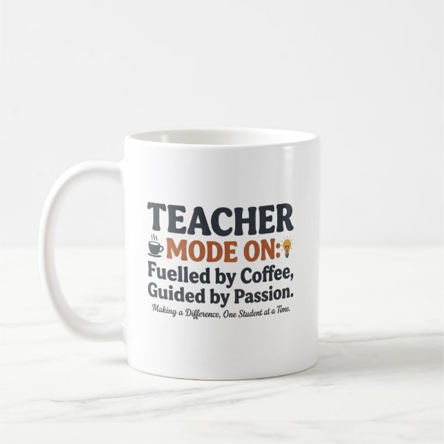 Teacher Mode On style quotes Kaffemugg (Vänster)
