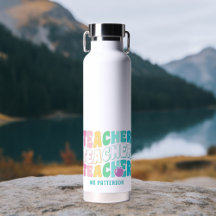 Teacher Modern Rainbow Färg Personlig Namn