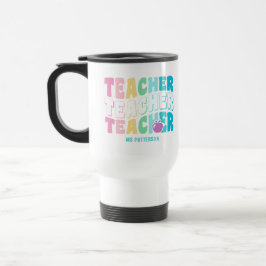 Teacher Modern Rainbow Färg Personlig Namn Resemugg