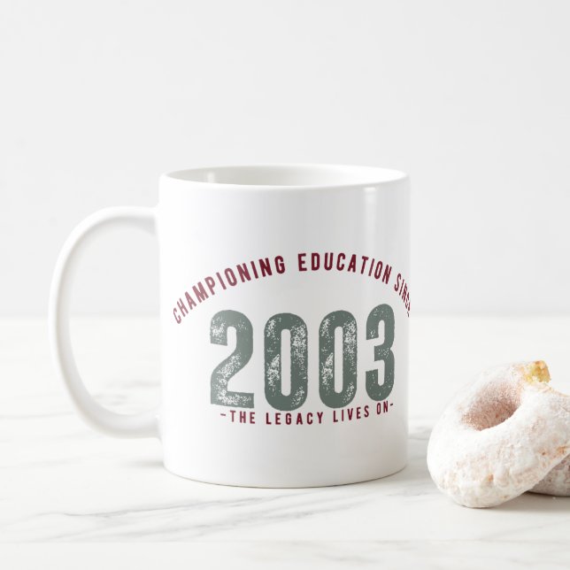 Teacher Mug - Championing education Since 2003 Kaffemugg (Med munk)