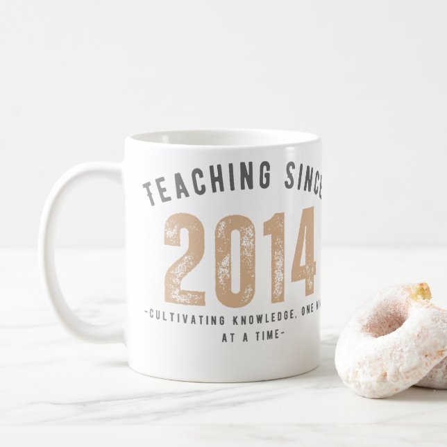Teacher Mug | Teaching Since 2014 Kaffemugg (Med munk)