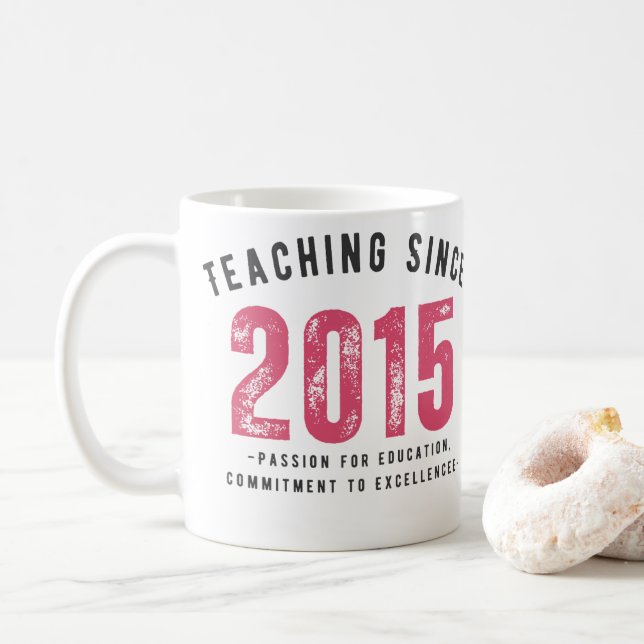 Teacher Mug | Teaching Since 2015 Kaffemugg (Med munk)