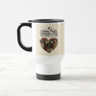 Teacher Mug Vändande sidor Bok Hjärtcitat Resemugg