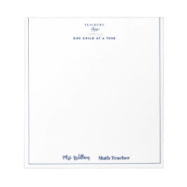 Teacher name elegant quote modern white frame anteckningsblock