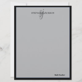 Teacher name elegant quote modern white frame brevhuvud