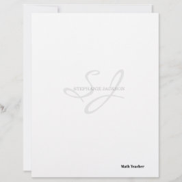 Teacher name elegant quote modern white frame brevhuvud