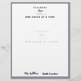 Teacher name elegant quote modern white frame brevhuvud