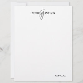 Teacher name elegant quote modern white frame brevhuvud