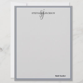 Teacher name elegant quote modern white frame brevhuvud