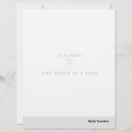 Teacher name elegant quote modern white frame brevhuvud