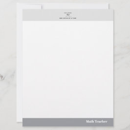 Teacher name elegant quote modern white frame brevhuvud