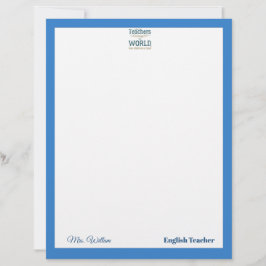 Teacher name elegant quote modern white frame brevhuvud