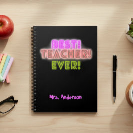 Teacher Notebook with Neon Writing / Neon Script Anteckningsbok