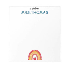 Teacher Notepad – A Note from Rainbow Design Anteckningsblock