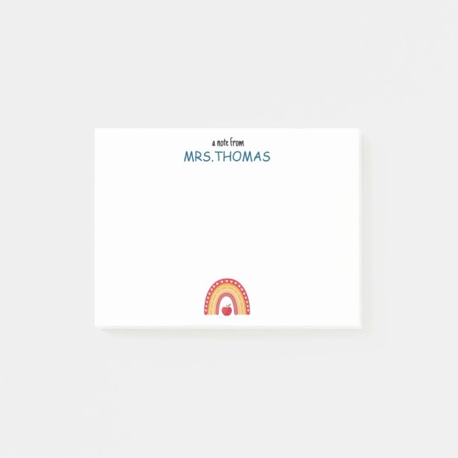 Teacher Notes – Personalized Rainbow Desig Post-it Block (Framsida)