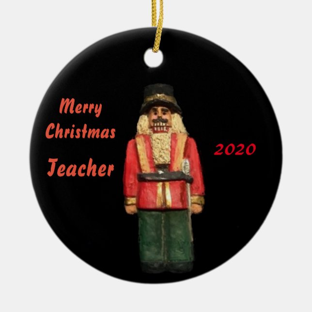 TEACHER NUTCRACKER 2020 JULAFTON COLLECTOR ORNAMEN JULGRANSPRYDNAD KERAMIK (Framsidan)