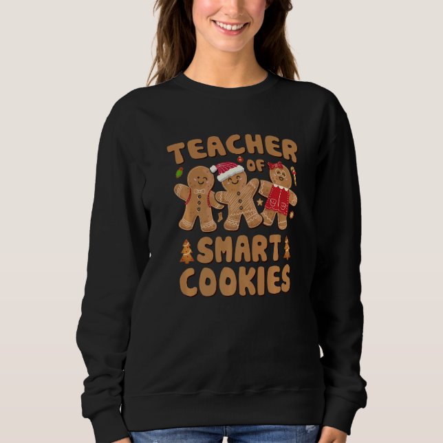 Teacher Of Smart Cookies Christmas Teacher Cute Gi T Shirt (Framsida)