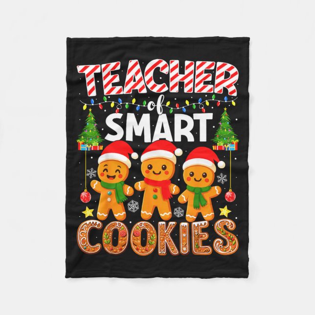 Teacher Of Smart Cookies Funny Gingerbread Teacher Fleecefilt (Framsidan)