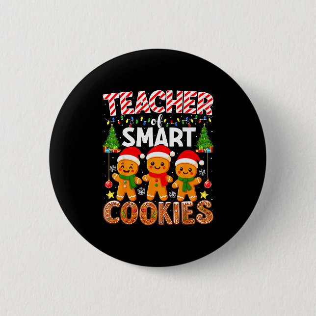 Teacher Of Smart Cookies Funny Gingerbread Teacher Knapp (Framsida)