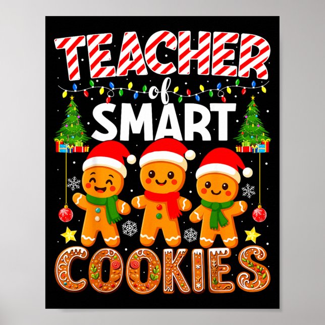 Teacher Of Smart Cookies Funny Gingerbread Teacher Poster (Framsidan)