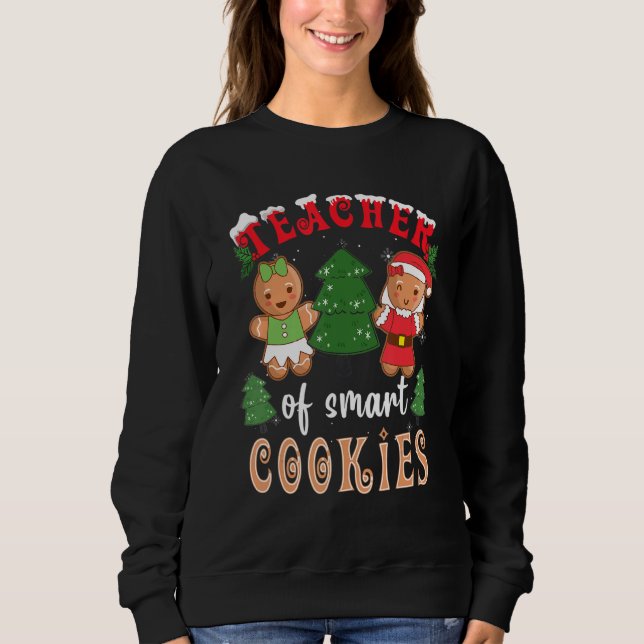 Teacher Of Smart Cookies Gingerbread Pajama Family T Shirt (Framsida)
