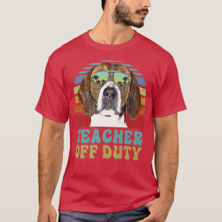 Teacher Off Duty Funny American Fohound Dog Summer T Shirt