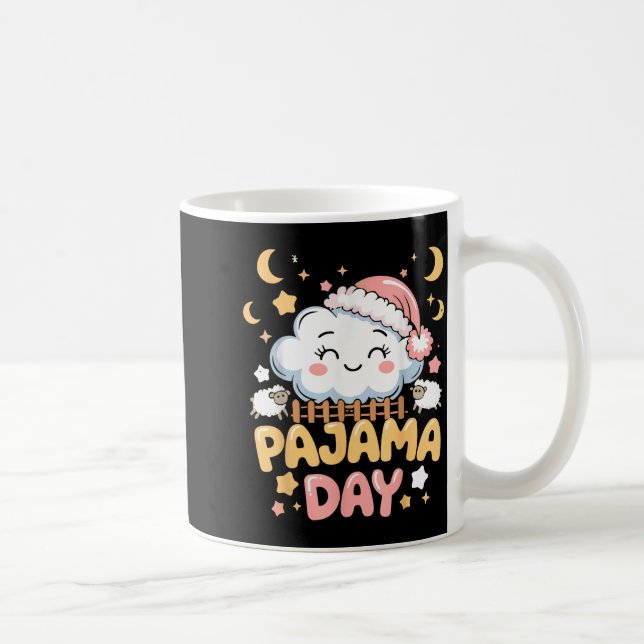 Teacher Pajama Day Shirt, Funny Cloud Sleever Scho Kaffemugg (Höger)