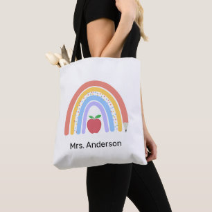 Teacher Pastel Färgad Rainbow Tygkasse
