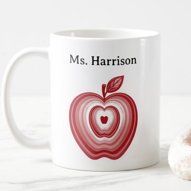 Teacher Professor Custom Name Red Apple Gift Kaffemugg (Skapare uppladdad)