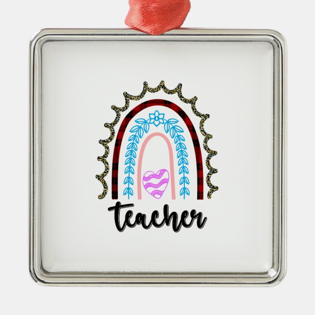 Teacher Rainbow Julgransprydnad Metall (Framsidan)