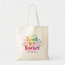 Teacher Rainbow Tack Tote Bag