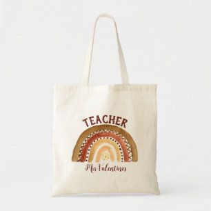 Teacher Rainbow Watercolor Back to school Tygkasse