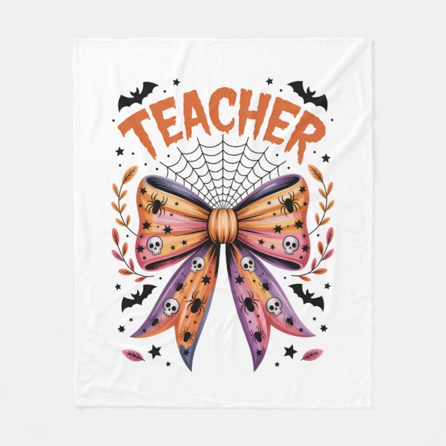 Teacher Spooky Halloween Fleecefilt (Framsidan)