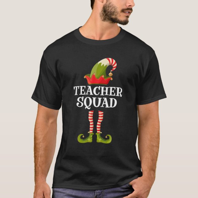 Teacher Squad Elf Funny Julgruppmatchning F T Shirt (Framsida)
