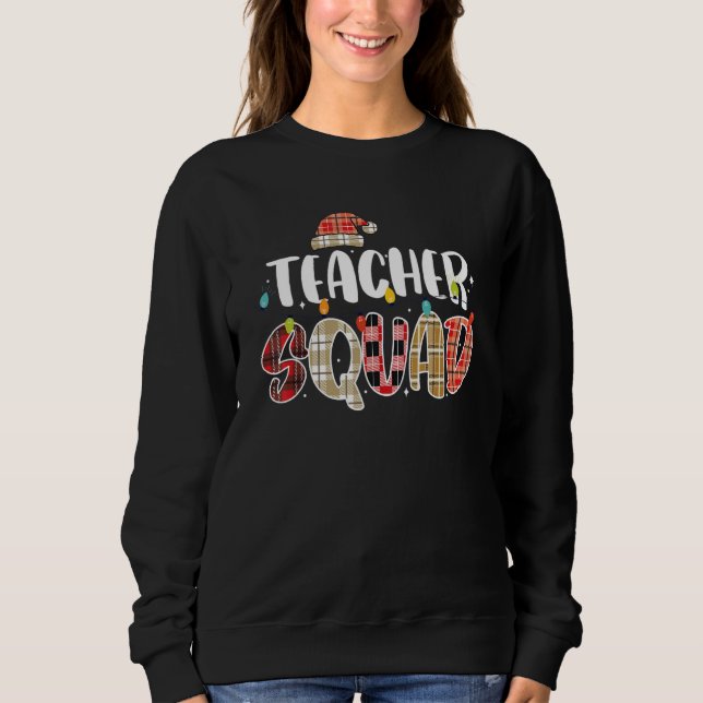 Teacher Squad Family Group Matching Christmas Paja T Shirt (Framsida)